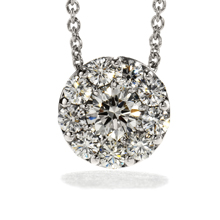 18KW Lady's Fulfillment Pendant With 11=0.48w Round I/J Vs-Si Diamonds