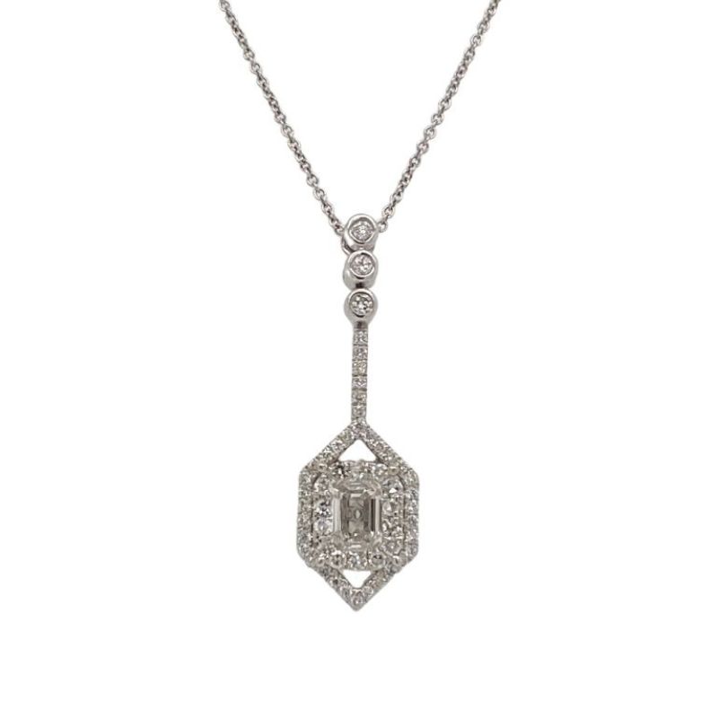 'Vintage' Diamond Drop Pendant Necklace