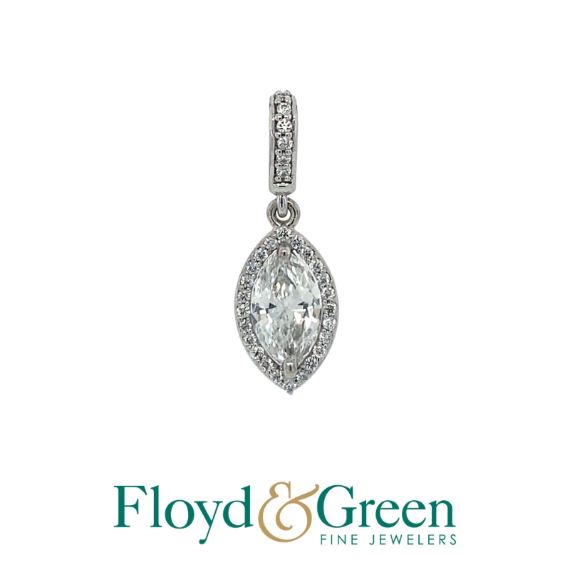 Diamond Halo Drop Pendant