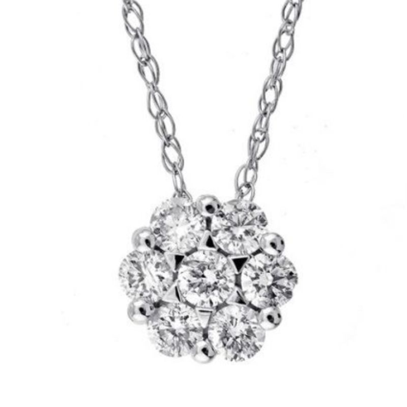 Diamond Bouquet Pendant Necklace