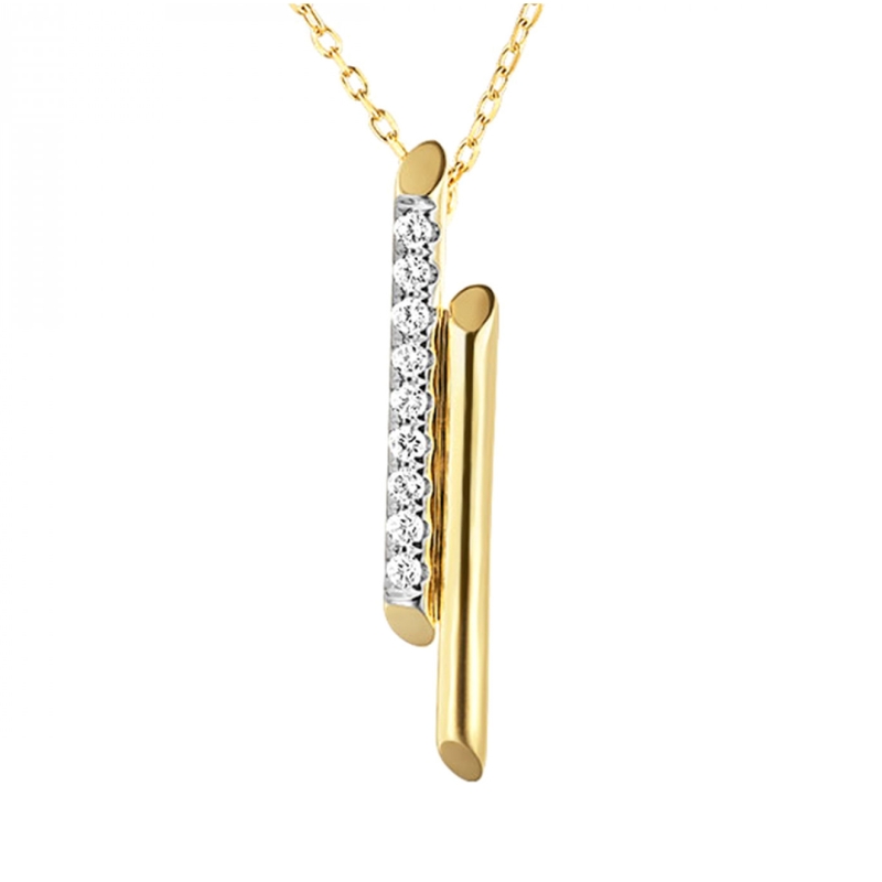 Diamond Double Bar Pendant Necklace