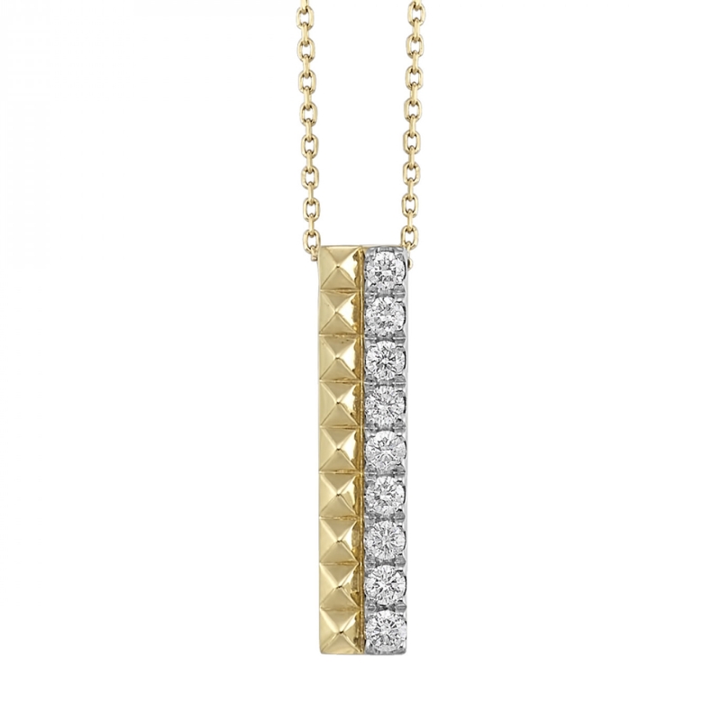 Diamond Double Row Pendant Necklace