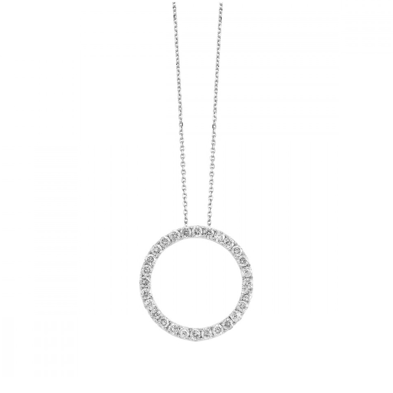 Diamond Circle Pendant Necklace