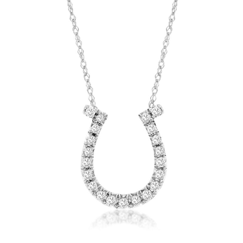 Diamond Horseshoe Pendant Necklace
