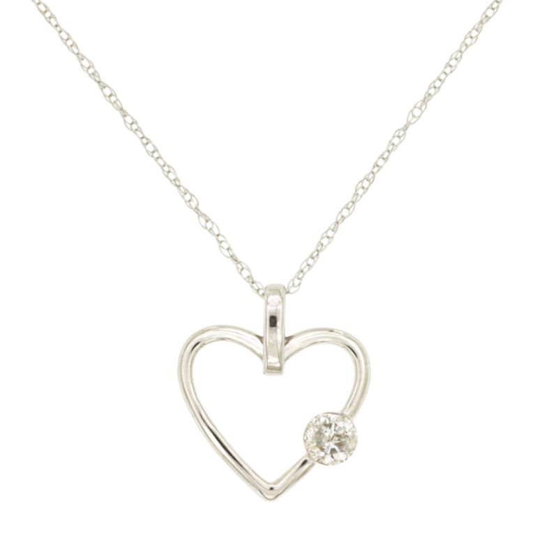 Heart with Diamond Accent Pendant Necklace