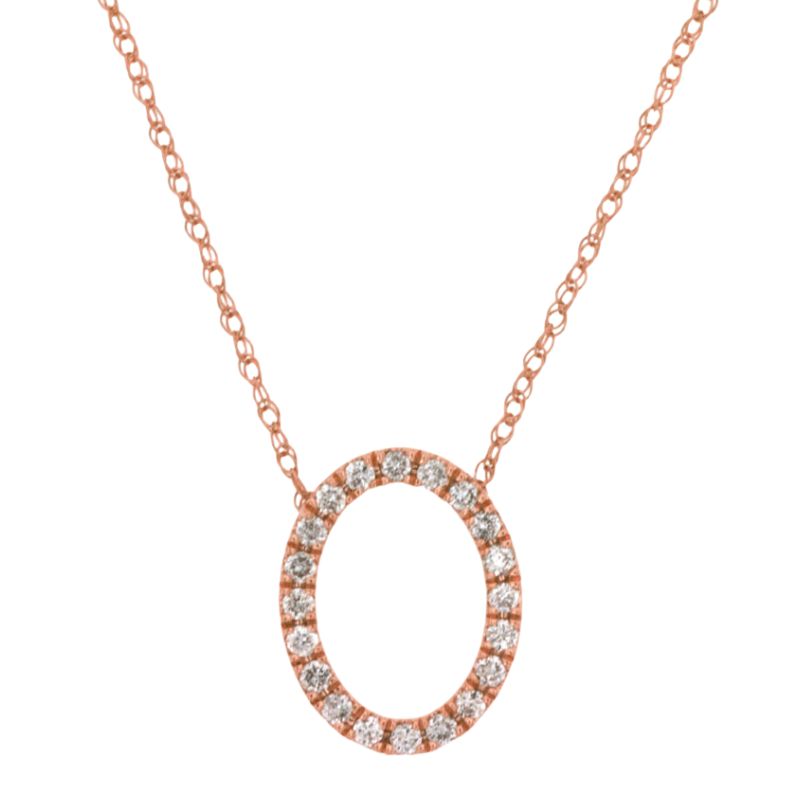 Vertical Oval Diamond Pendant Necklace