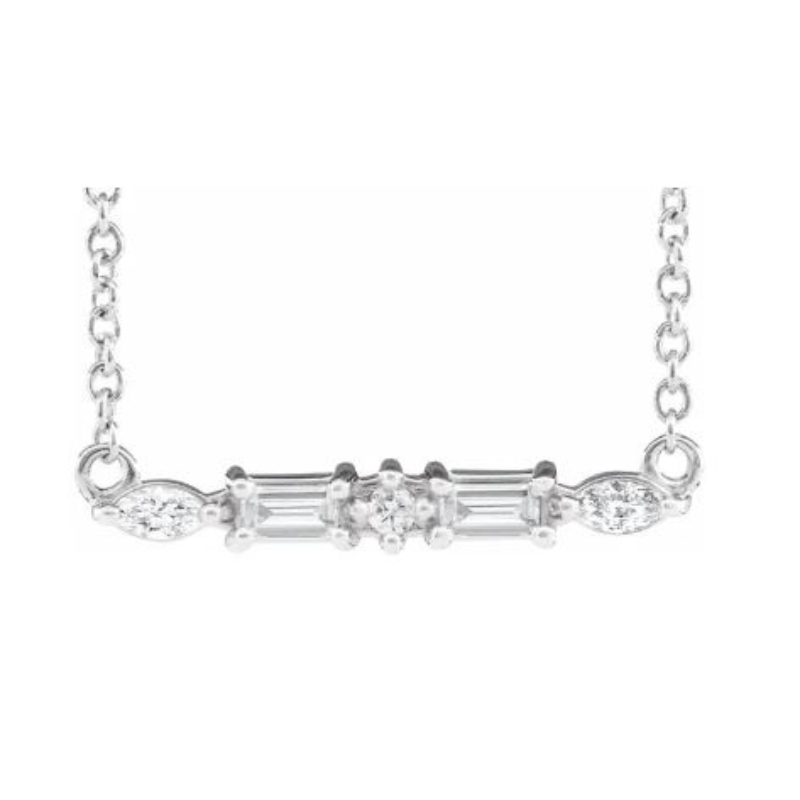 Lab Grown Diamond Bar Necklace