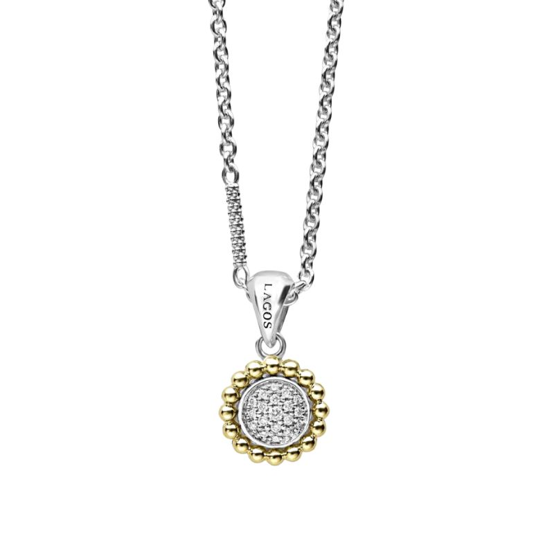 LAGOS Caviar Lux Two-Tone Diamond Pendant Necklace