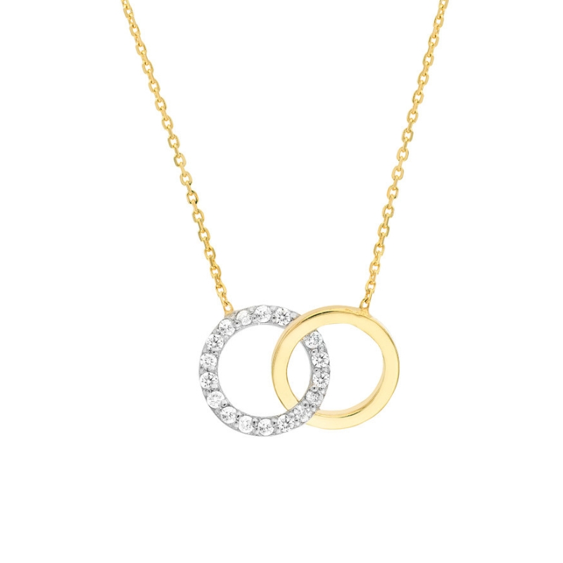 Diamond Interlocking Circle Necklace