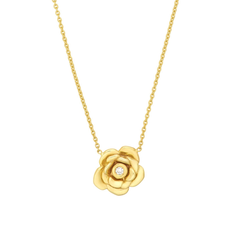 Diamond Rose Necklace