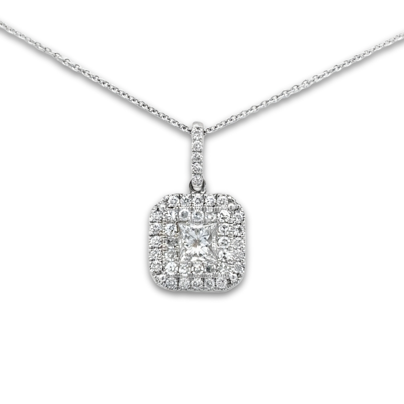 MARTIN FLYER Double Diamond Halo Pendant