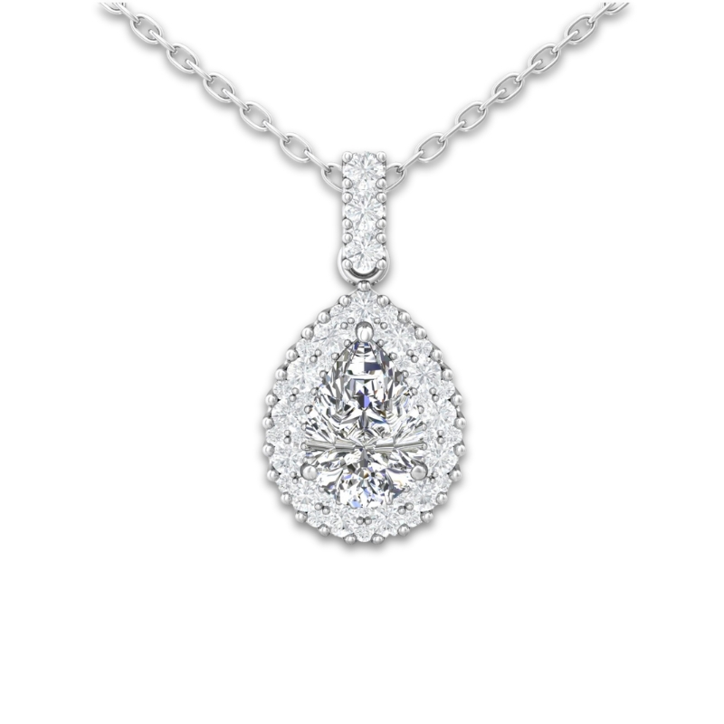 MARTIN FLYER Forevermark Diamond Halo Pendant