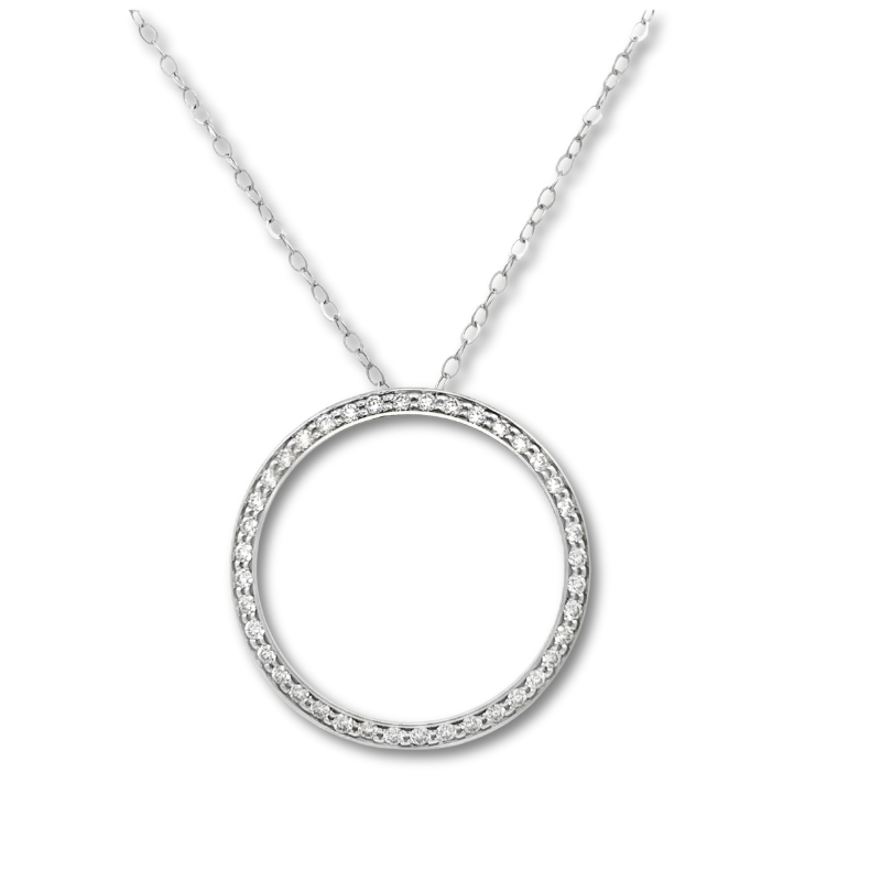 Diamond Open Circle Pendant Necklace