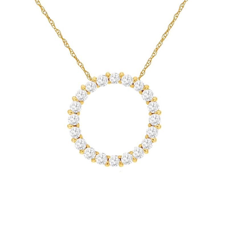 Diamond Circle Pendant Necklace