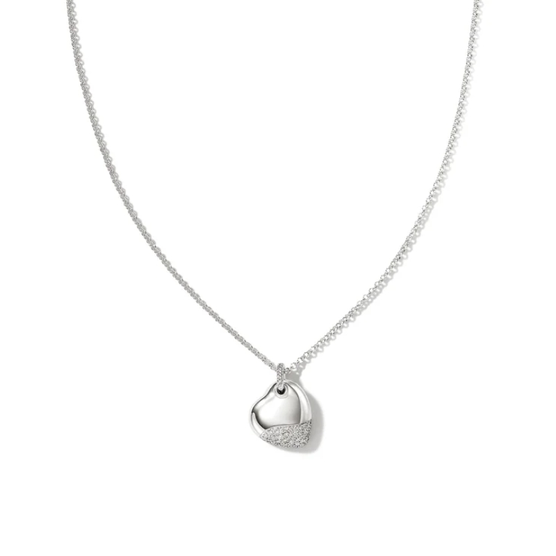 JOHN HARDY Pebble Heart Diamond Pendant Necklace