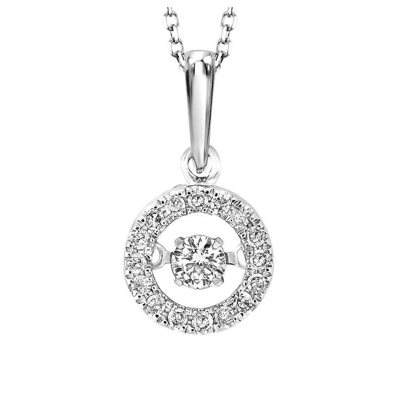 Circle Diamond Pendant Necklace