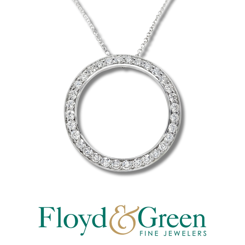 18KW Time Delay Diamond approx 1.44ctw F VS1 Bezel Pendant