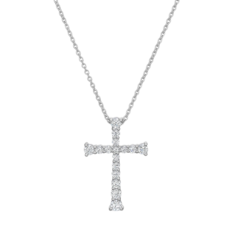 HEARTS ON FIRE Divine Journey Cross Pendant Necklace