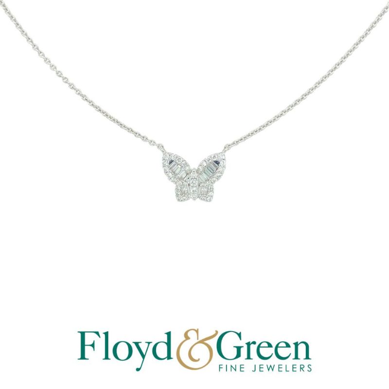 Diamond Butterfly Pendant Necklace