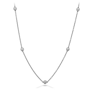 HEARTS ON FIRE: SIGNATURE BEZELS BY THE YARD 5-STONE NECKLACE