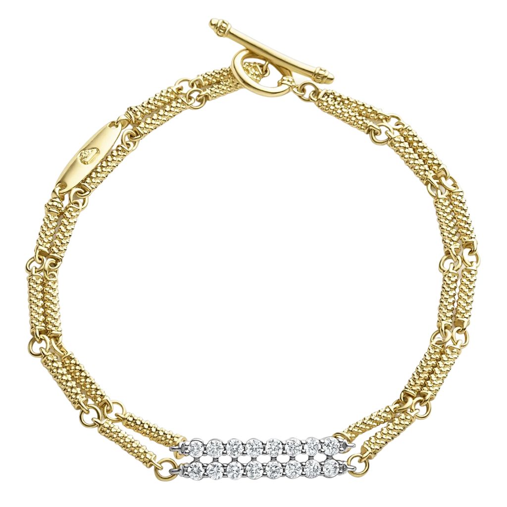 LAGOS Signature Caviar Superfine Double Link Diamond Bracelet