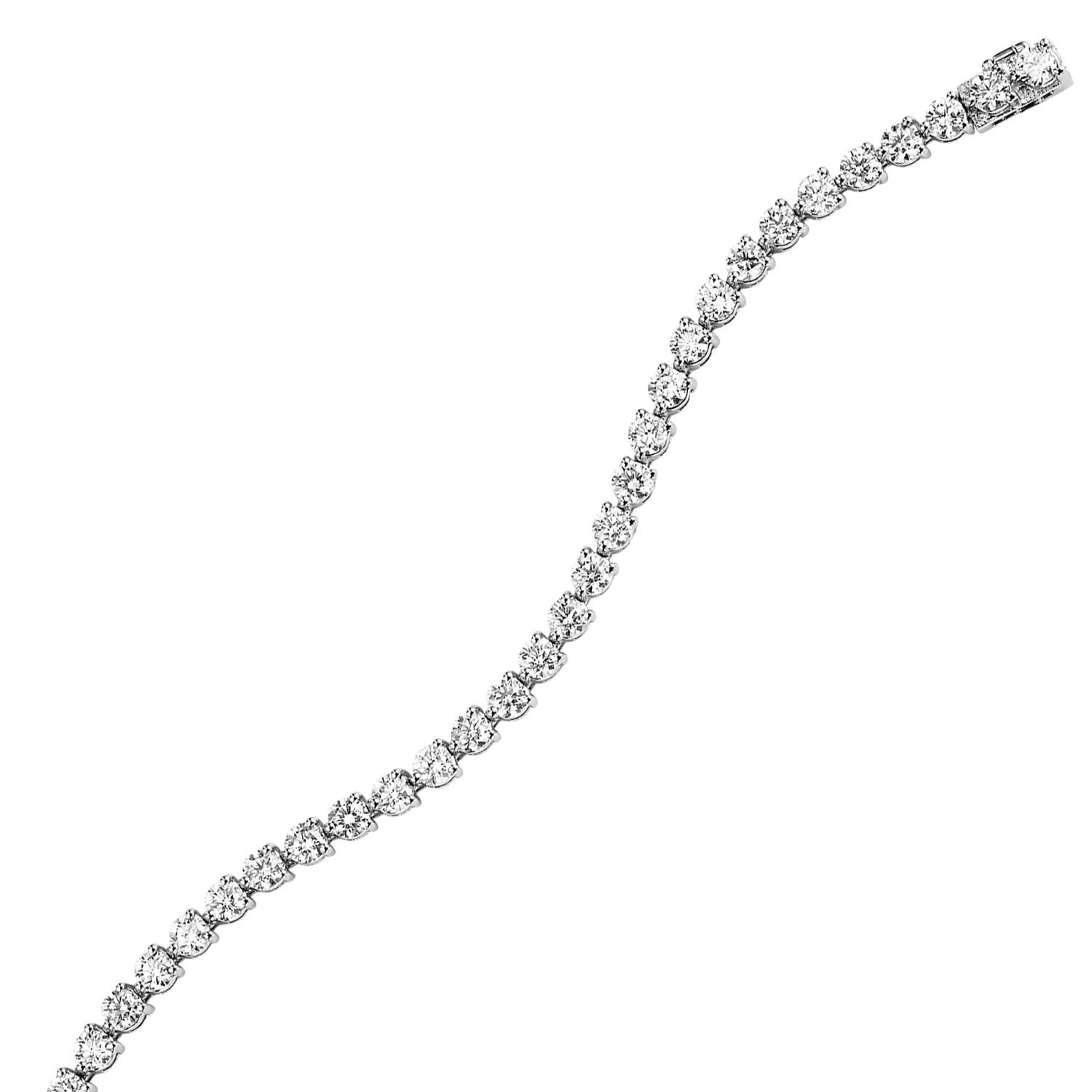 14KW Diamond 3.07ctw H-I I1 Flyerfit Tennis Bracelet