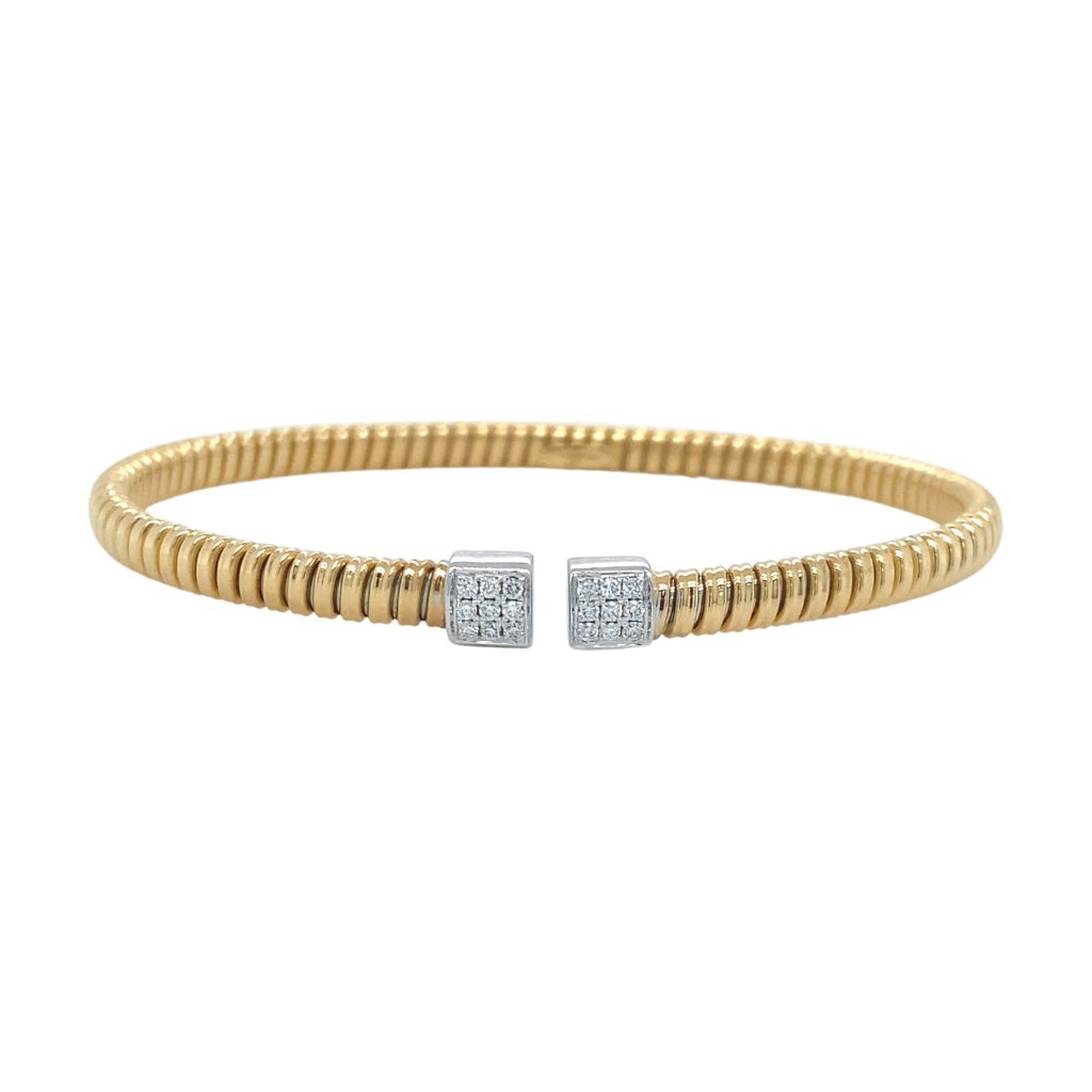 Two Tone Diamond Bangle Bracelet