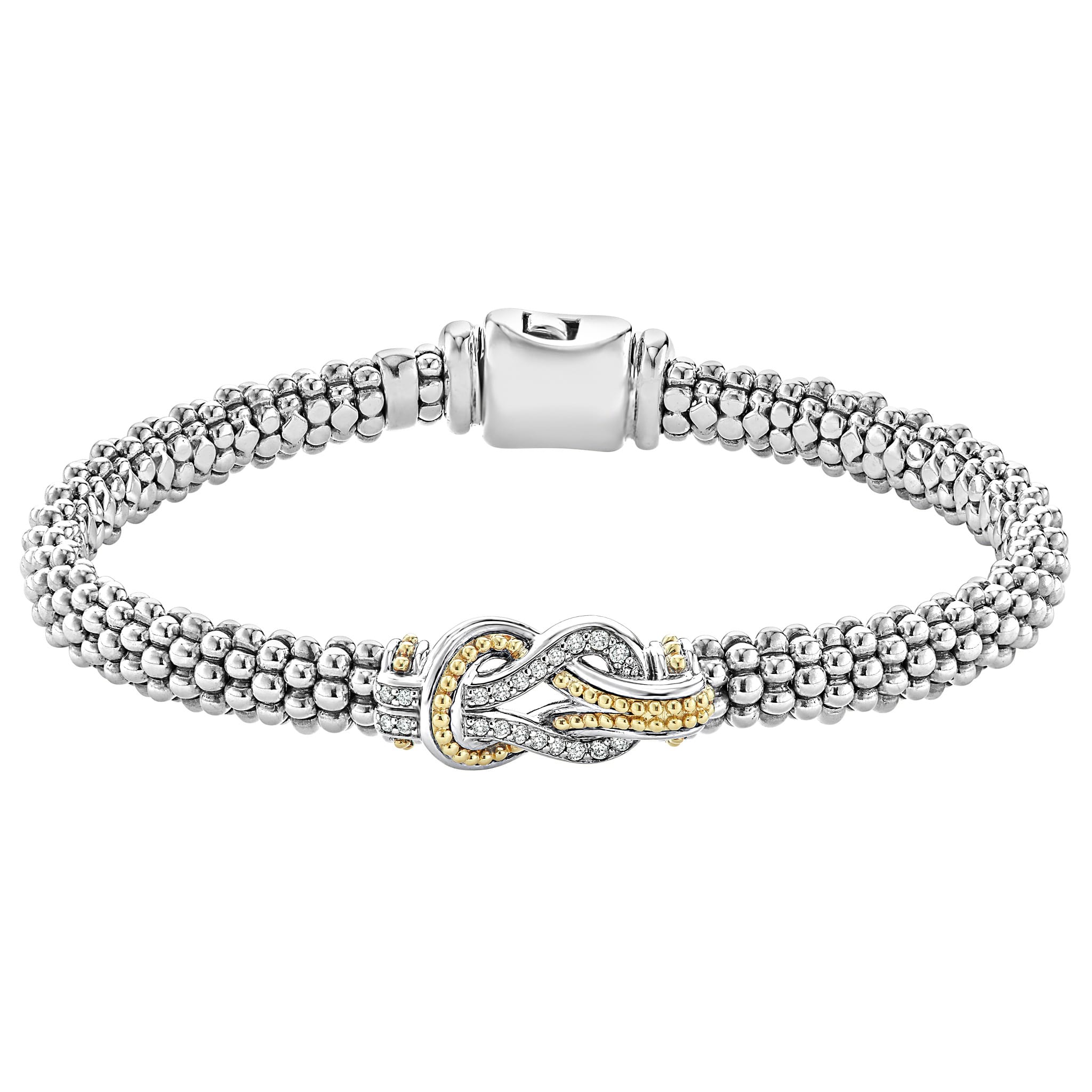 LAGOS: NEWPORT KNOT DIAMOND CAVIAR BRACELET