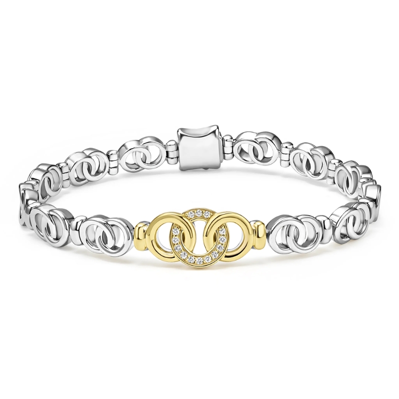 LAGOS Signature Caviar Interlocking Diamond Link Bracelet