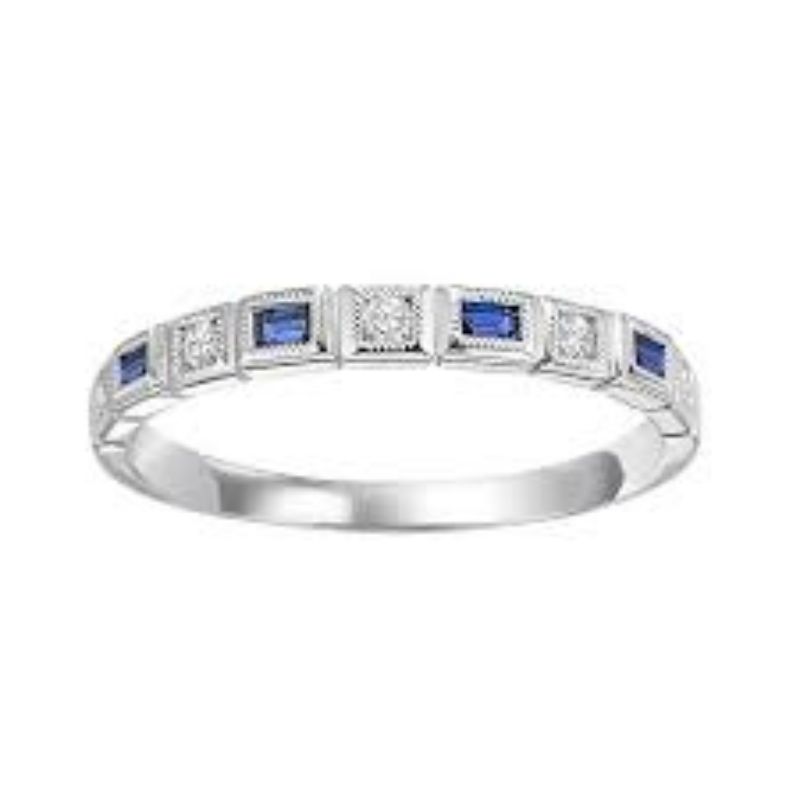 Sapphire & Diamond Stackable Birthstone Ring