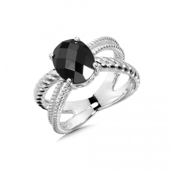 COLORE: X OVAL ONYX RING