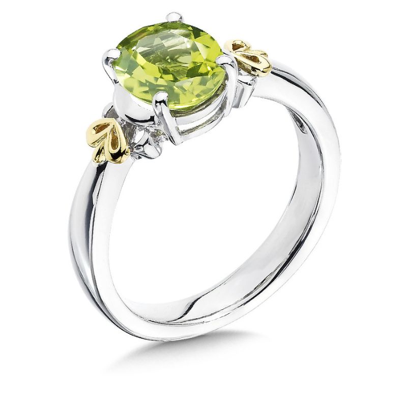 Two Tone Peridot Ring