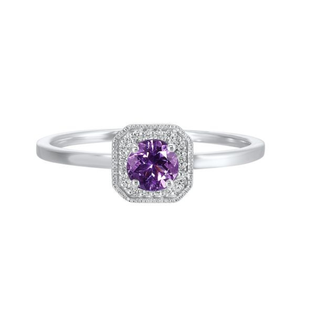 Amethyst & Diamond Ring