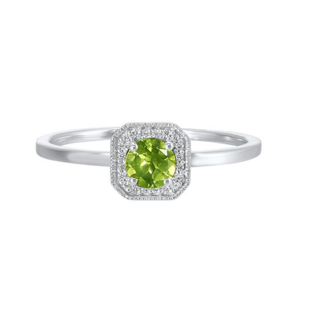 Peridot & Diamond Ring