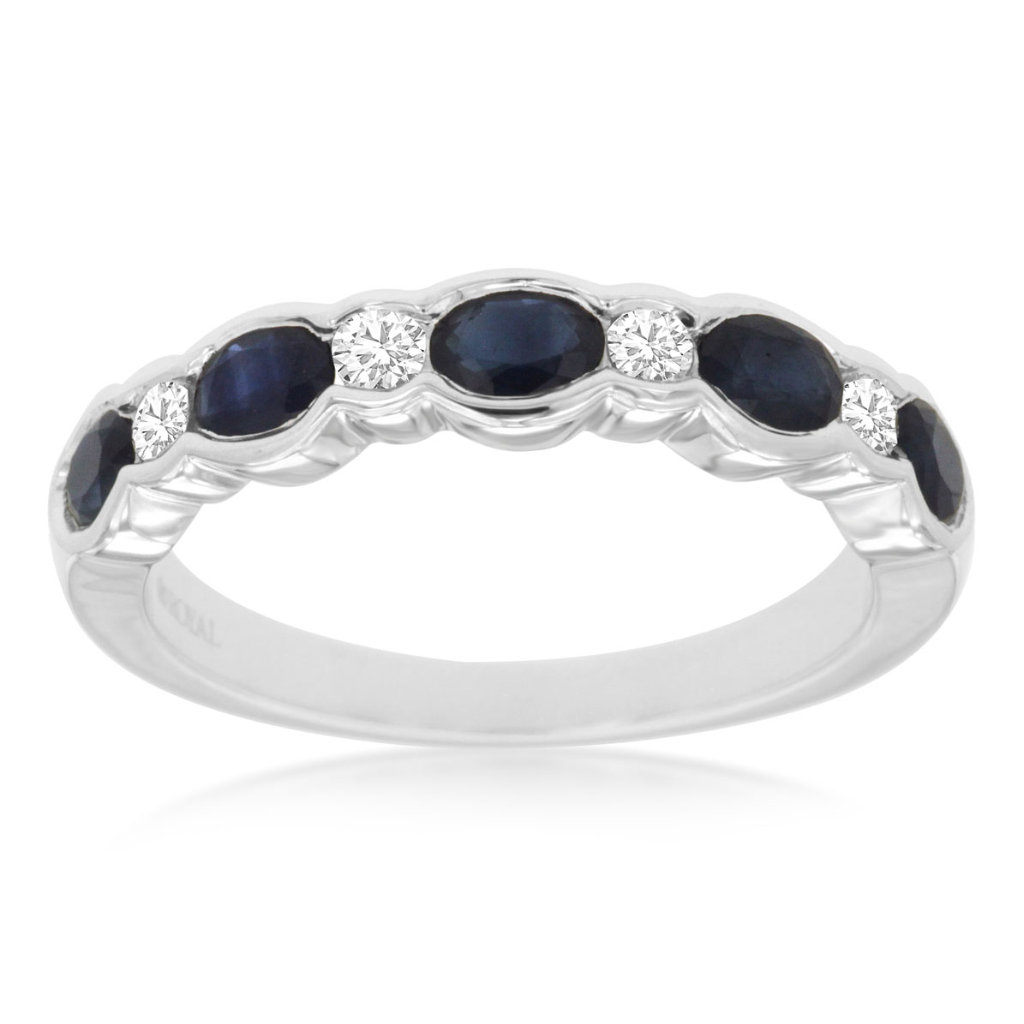 Sapphire & Diamond Band Ring