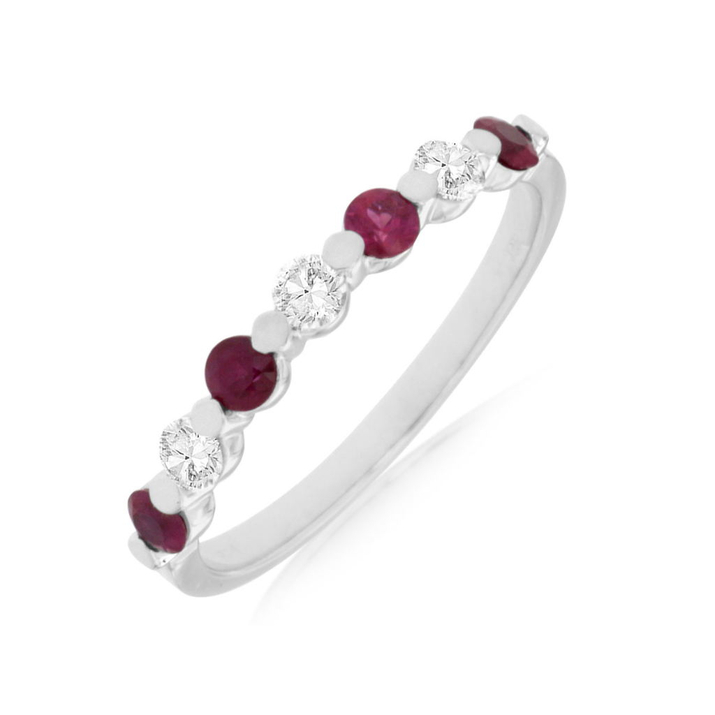 Alternating Ruby & Diamond Band