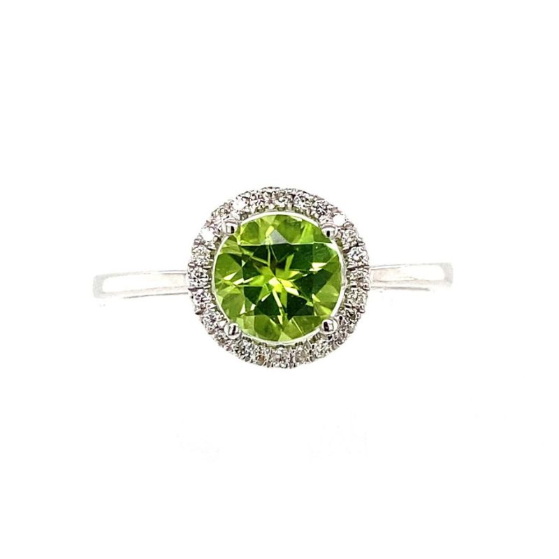 Peridot Halo Ring