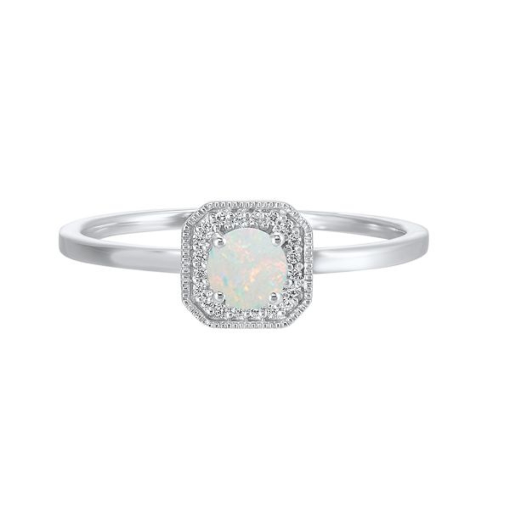 Opal & Diamond Ring