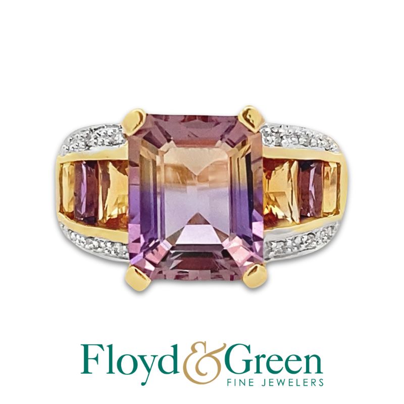 Ametrine, Citrine, & Amethyst Ring