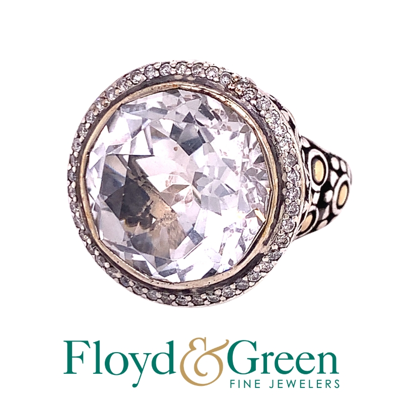 JOHN HARDY White Sapphire & Diamond Ring