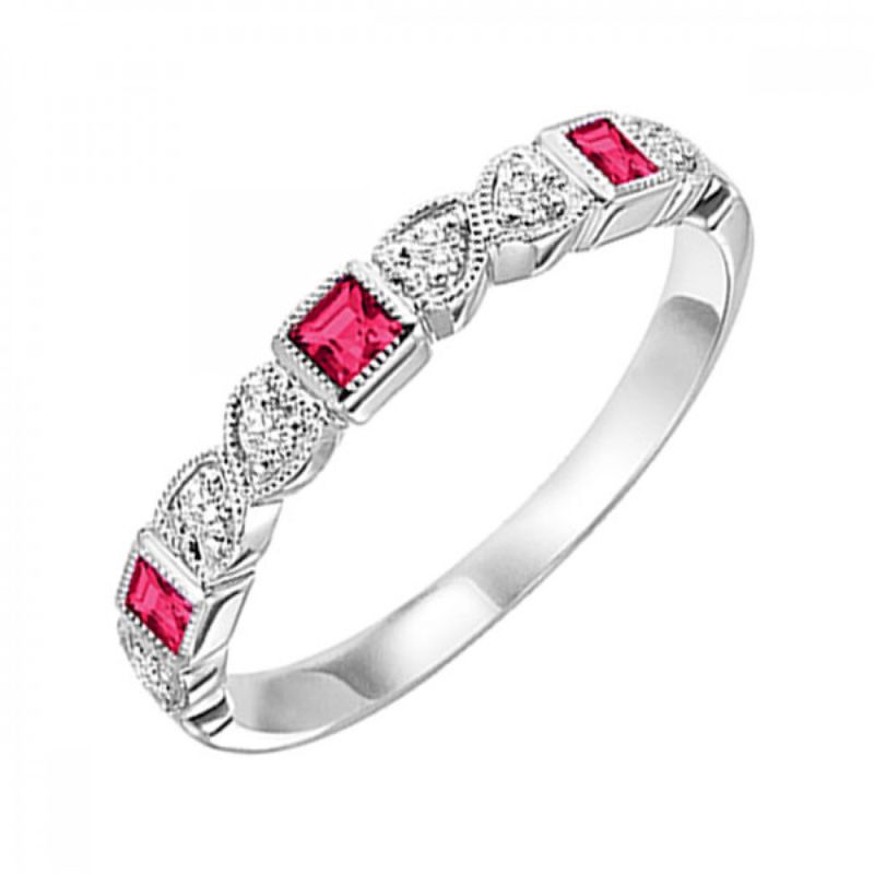 Ruby & Diamond Stackable Ring