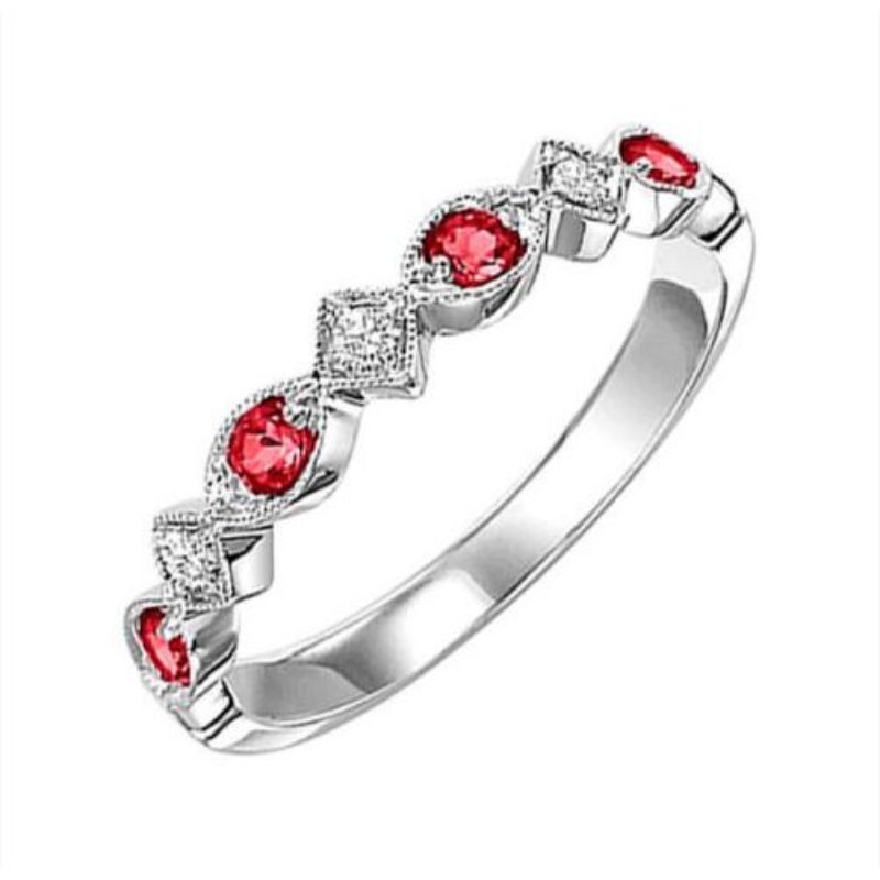 Ruby & Diamond Stackable Ring