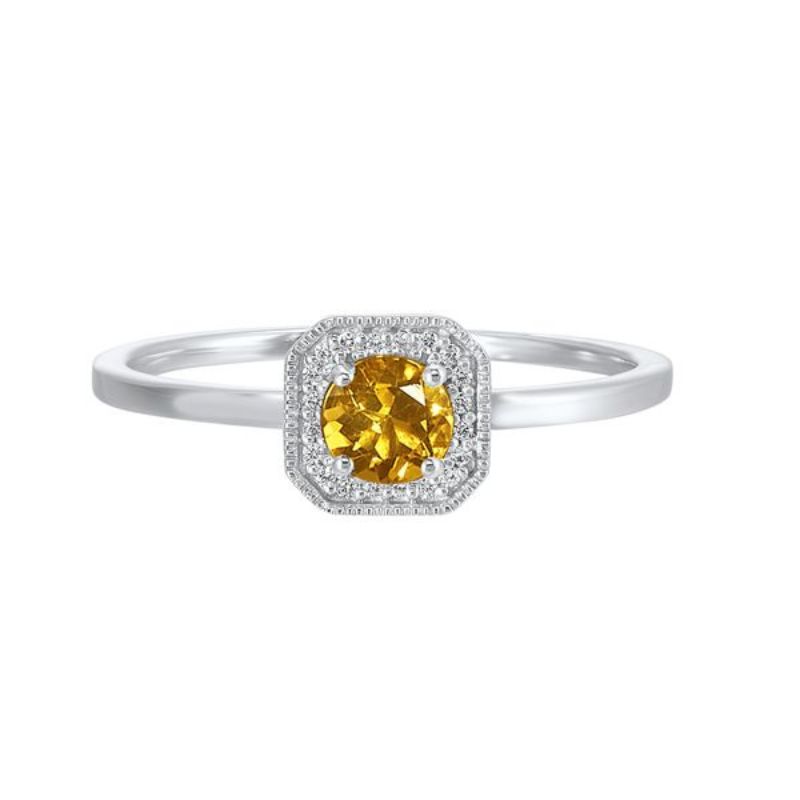 Citrine & Diamond Ring