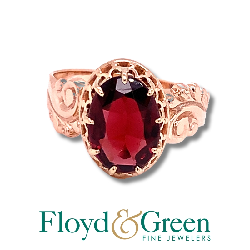 Red Glass Stone Ring