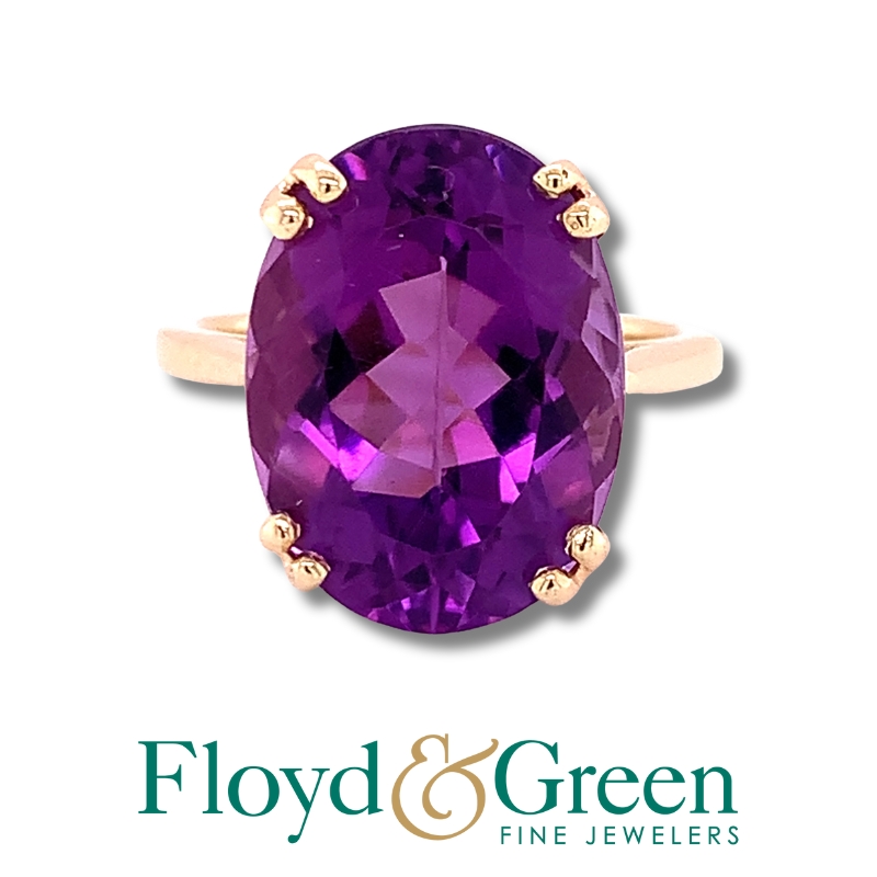 Amethyst Solitaire Ring