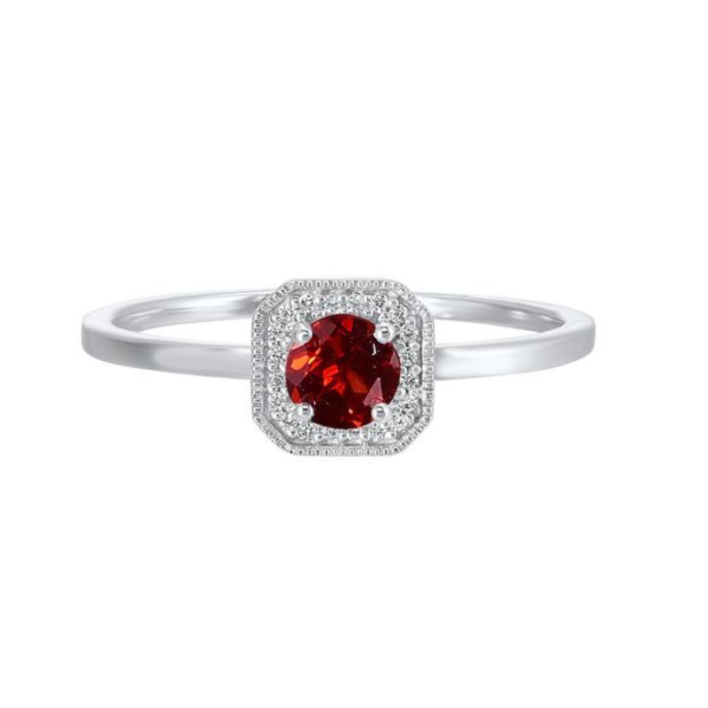 Garnet & Diamond Ring