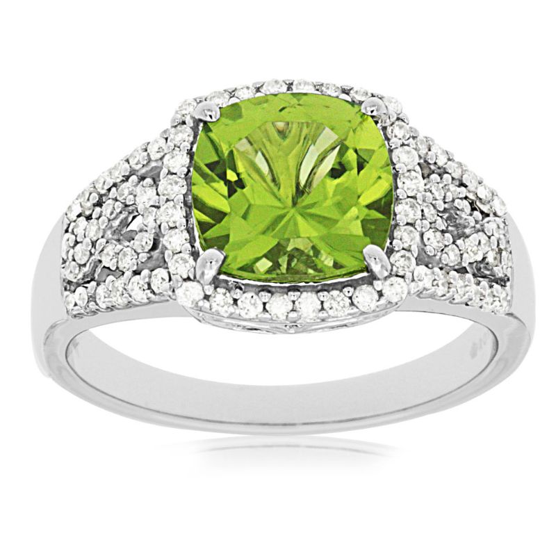 Peridot & Diamond Ring