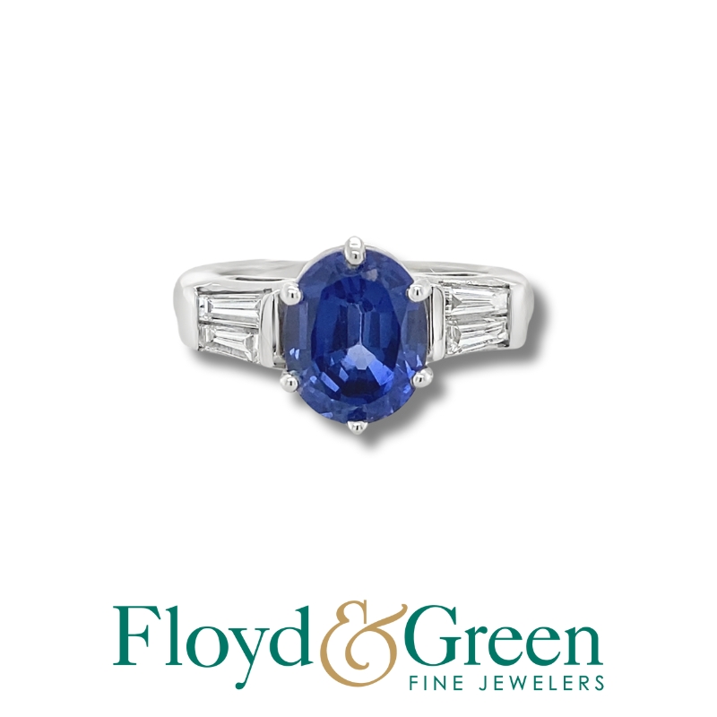 Diamond & Synthetic Sapphire Ring