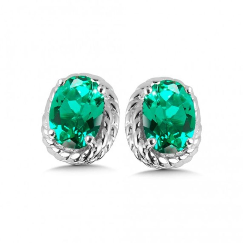 May Birthstone Stud Earrings