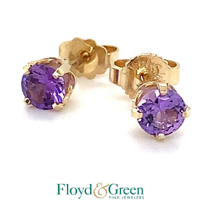 Amethyst Stud Earrings